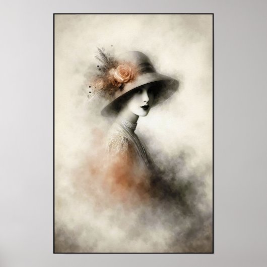 Misty Retro Portrait of Elegance Poster (Vorne)