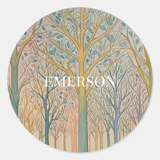 Misty Reverie Runder Aufkleber (Vorderseite)