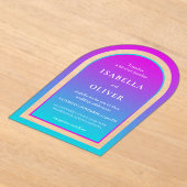 Misty rose and light sky blue gradient wedding acryleinladungen (Ablage )