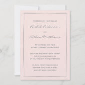 Misty Rose Blush Pink Hochzeitseinladungen (Vorderseite)