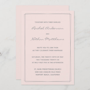 Misty Rose Blush Pink Hochzeitseinladungen