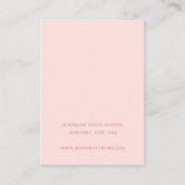 Misty Rose Bouquet Pink Floral Earring Display Visitenkarte (Rückseite)