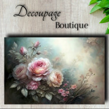 Misty Rose Dawn Decoupage