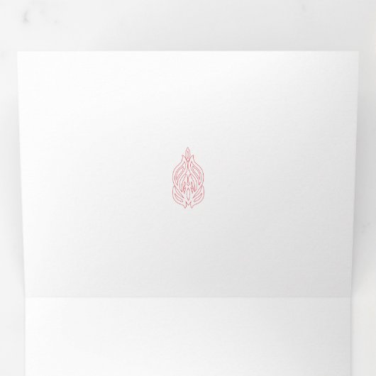 Misty Rose, flush Mahogany, dekoratives Design Dreifach Gefaltete Karte (Innen Erste Seite)