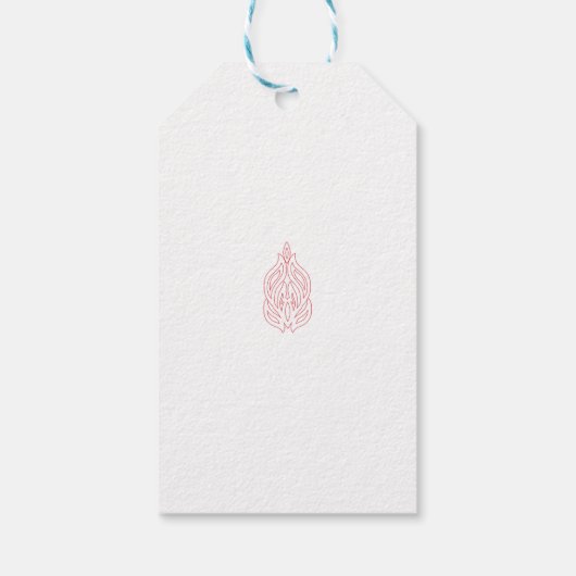 Misty Rose, flush Mahogany, dekoratives Design Geschenkanhänger (Rückseite)