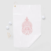 Misty Rose, flush Mahogany, dekoratives Design Golfhandtuch (Insitu)