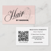 Misty Rose Haarstylist QR-Code  Visitenkarte (Vorne/Hinten)