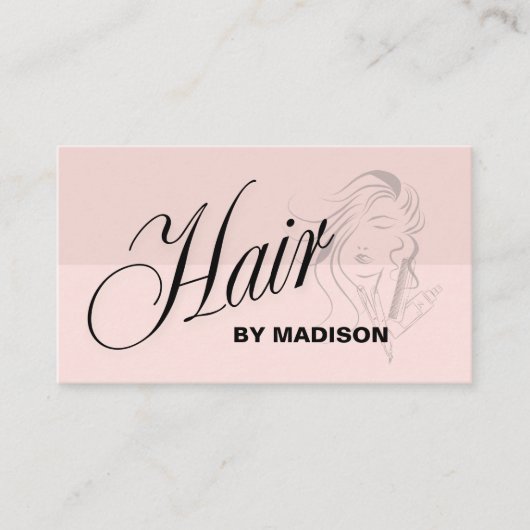Misty Rose Haarstylist QR-Code  Visitenkarte (Vorderseite)