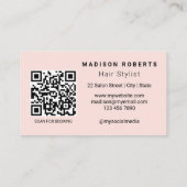 Misty Rose Haarstylist QR Code Visitenkarte (Rückseite)