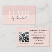 Misty Rose Haarstylist QR Code Visitenkarte (Vorne/Hinten)