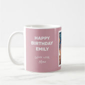 Misty Rose Happy Birthday Coffee Tasse (Links)