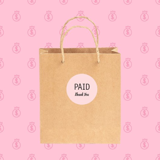 Misty Rose Rosa Minimalistisches Paid Runder Aufkleber