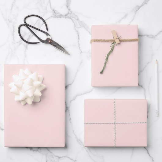Misty Rose Solid Color Geschenkpapier Set (Vorderseite)