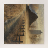 Misty Rural Farm Scene Puzzle (Horizontal)