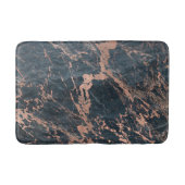 Misty Rustic Blue & Rose Gold Pink Glam Marmor Badematte (Vorderseite)