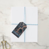 Misty Rustic Blue & Rose Gold Pink Glam Marmor Geschenkanhänger (Mit Garn)