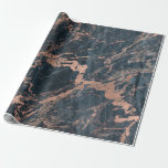 Misty Rustic Blue & Rose Gold Pink Glam Marmor Geschenkpapier<br><div class="desc">Sonderverpackungspapier</div>