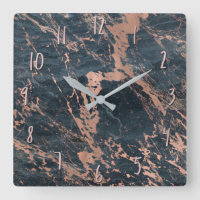 Misty Rustic Blue & Rose Gold Pink Glam Marmor