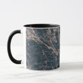Misty Rustic Blue & Rose Gold Pink Glam Marmor Tasse (Links)