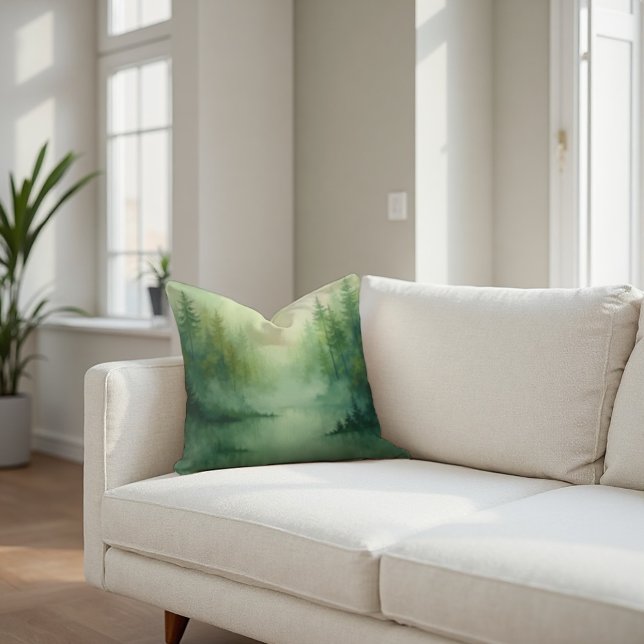 Misty Sage Abstrakt - Bio modern Kissen (Cozy Misty Sage Abstract Pillow: Ethereal & Tranquil Home Accent.)