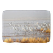 Misty Sandhill Cranes Badematte (Vorderseite)