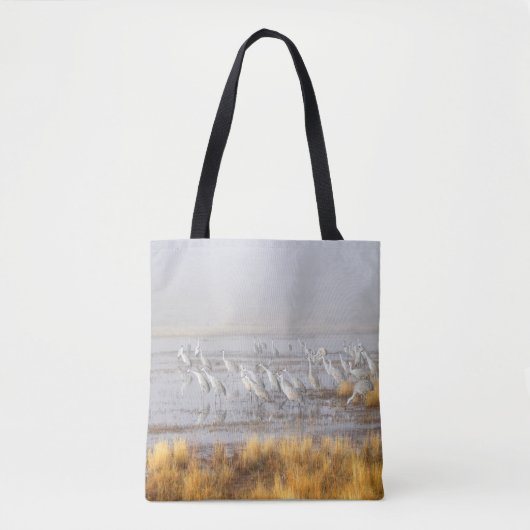 Misty Sandhill Cranes Tasche (Vorderseite)