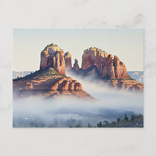 Misty Sedona Arizona Wandern neben dem Wasser Postkarte