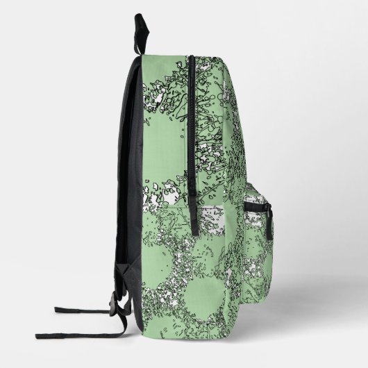 Misty Shamrocks Backpack – Chic & Artistic Green Bedruckter Rucksack (Links)