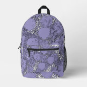 Misty Shamrocks Backpack – Trendy & Artistic Bedruckter Rucksack (Vorderseite)