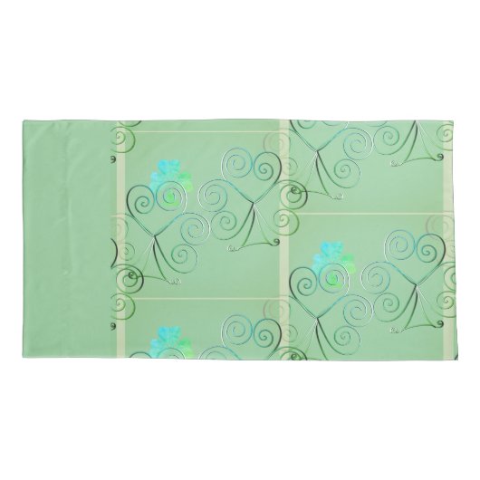 Misty Shamrocks Pillowcase Kissenbezug (Rückseite-Links)