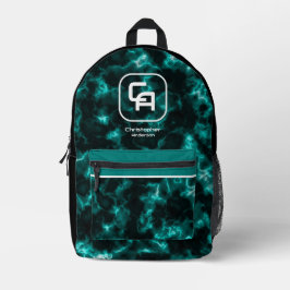Misty Smoke Monogram Aqua Bedruckter Rucksack