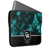 Misty Smoke Monogram Aqua Laptopschutzhülle (Vorne Rechts)