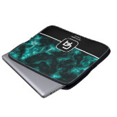 Misty Smoke Monogram Aqua Laptopschutzhülle (Vorne Knopf)