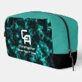 Misty Smoke Monogram Aqua Waschbeutel (Rechte Ecke)