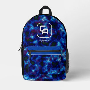 Misty Smoke Monogram Blue Bedruckter Rucksack
