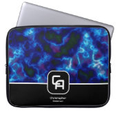 Misty Smoke Monogram Blue Laptopschutzhülle (Vorderseite)