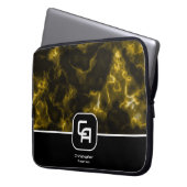 Misty Smoke Monogram Gold Laptopschutzhülle (Vorderseite Links)