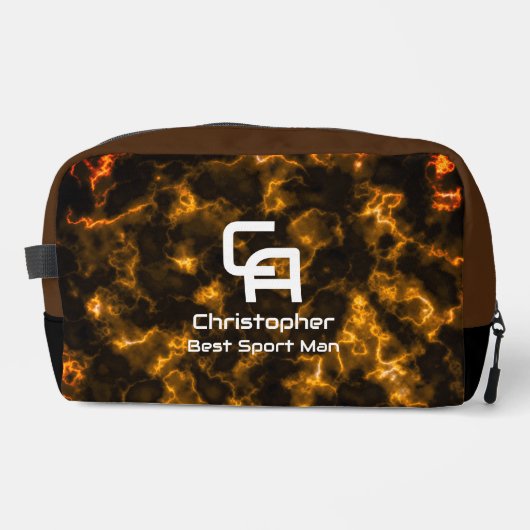 Misty Smoke Monogram Gold Waschbeutel (Vorderseite)