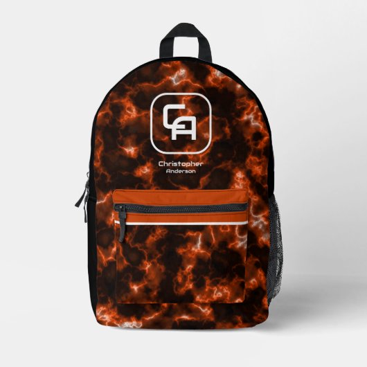 Misty Smoke Monogram Orange Bedruckter Rucksack (Vorderseite)