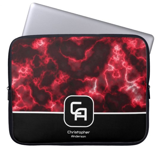 Misty Smoke Monogram Red Laptopschutzhülle (Vorderseite)