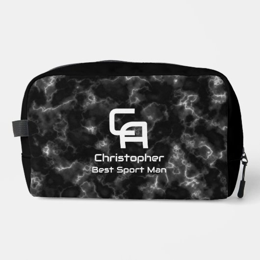 Misty Smoke Monogram Schwarz-weiß Waschbeutel (Vorderseite)