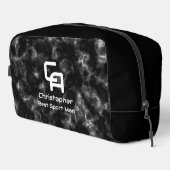 Misty Smoke Monogram Schwarz-weiß Waschbeutel (Rechte Ecke)
