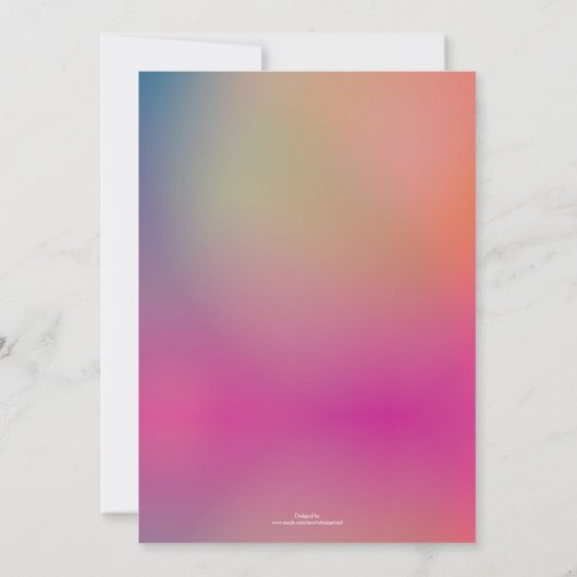 Misty Sunset Pink Gold Gradient Einladung (Rückseite)