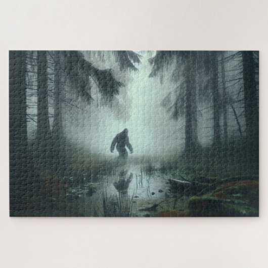 Misty Swamp Stalker, Bigfoot, Cryptid Puzzle (Horizontal)
