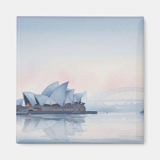 Misty Sydney Opera House Australia Magnet (Vorne)