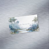 Misty Teal Forest Gold Sparkle Landscape Magnetische Visitenkarte (Beispiel)