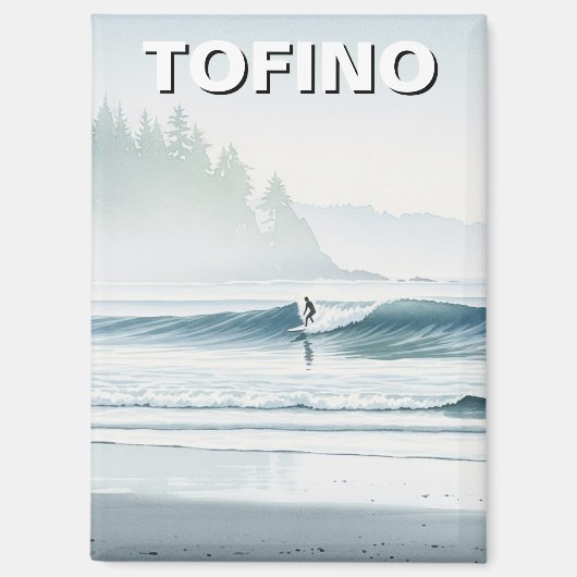 Misty Tofino Canada Surfer Travel Magnet (Vorderseite)