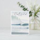 Misty Tofino Canada Surfer Travel Postkarte (Stehend Vorderseite)