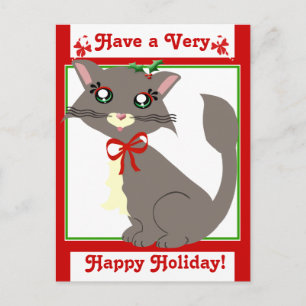 Misty Toon Kitty Holiday! Postkarte