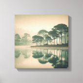 Misty Tranquil Lake View – Canvas Wall Art Leinwanddruck (Vorderseite)